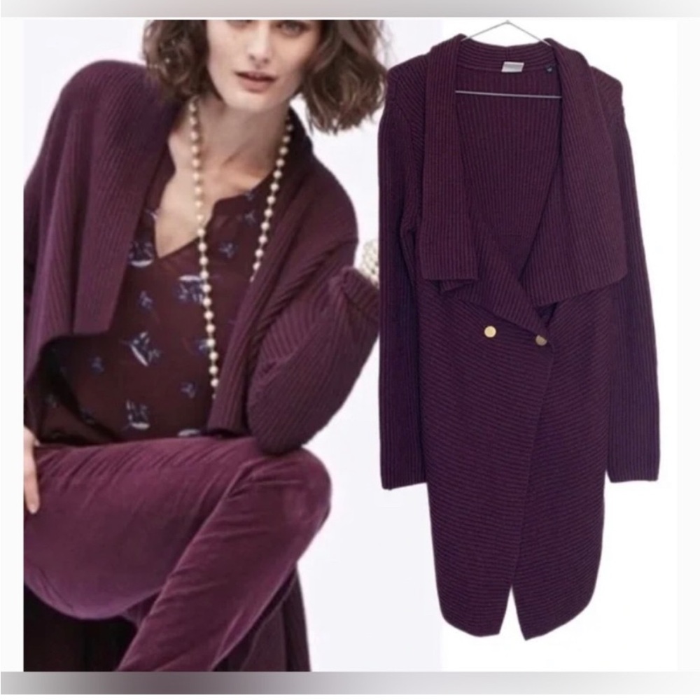 Cabi #3350 Regal shawl collar, knit duster/long cardiganXS